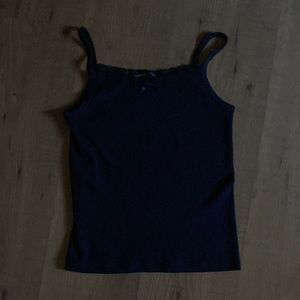 Navy Brandy Melville Lace Bow Tank Top